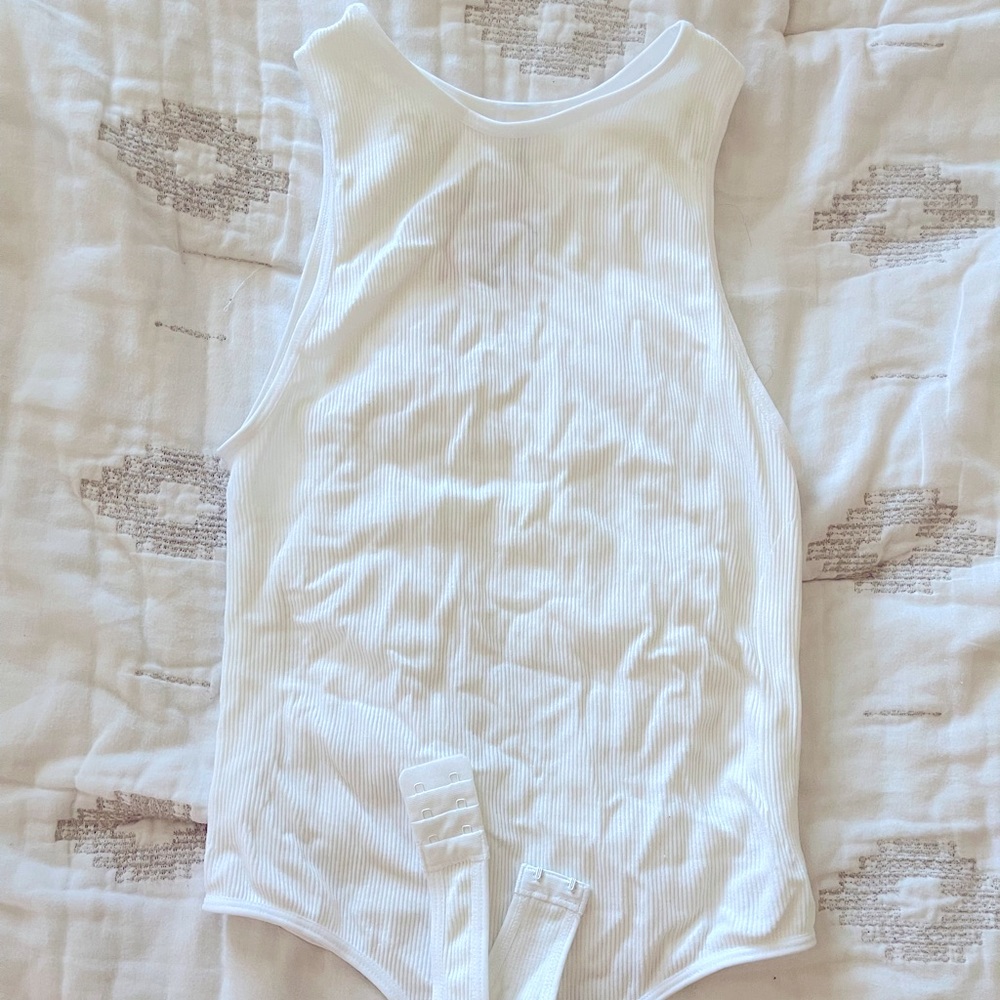 seamless ribbed racerneck bodysuit